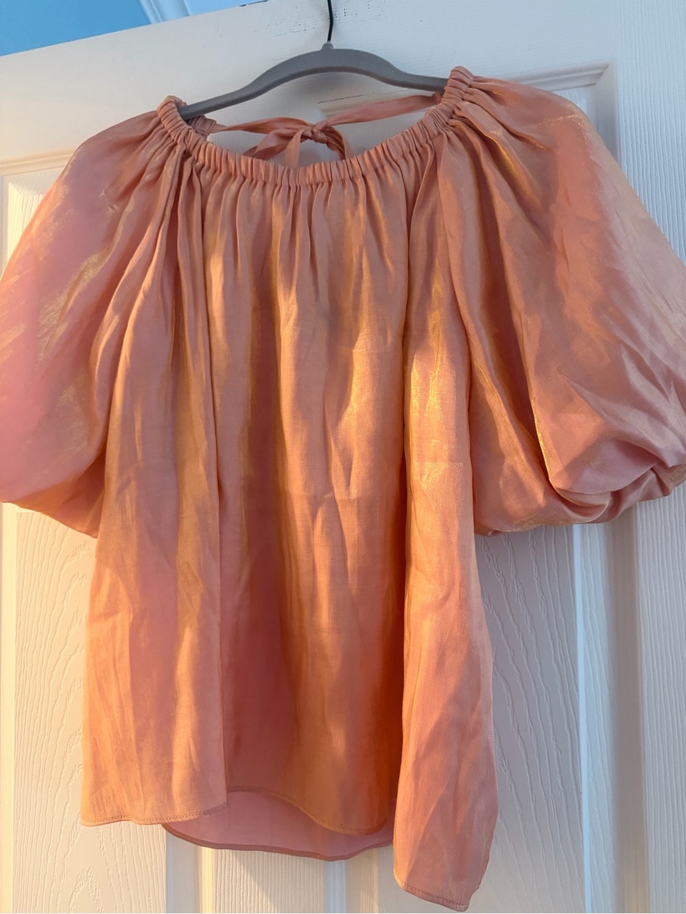 Women's Melon Color with gold shine blouse